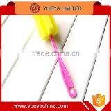 Long Handle Cup Dishes Feeding Bottle Cleaning Sponge Brush-Red thumbnail-1