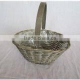 Grey Willow Wicker Flower Planter Flower Pot With Liner Wholesale thumbnail-1