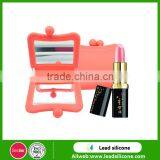 Girl's Fashion Double Sides Mini Silicone Folding Mirror,Silicone Pocket Makeup Mirror thumbnail-1