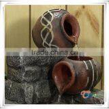 Beautiful Three Pots Rustic Garden Lighted Water Fountain thumbnail-2