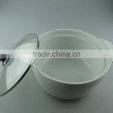 Wholesale White Ceramic Tureen/cookware With Glass Lid in Stock thumbnail-2
