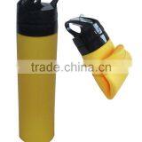 Hot Selling Foldable 650ml BPA Free Silicone Material Travel Sports Water Bottle thumbnail-1