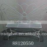 Metal White Butterfly Garden Bench thumbnail-1