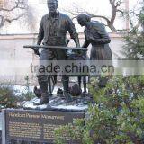 Bronze Foundry Lost Casting Wax Handcart Pioneer Statue for Garden thumbnail-2