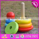 2017 New Design Colorful Rainbow Town Kids Wooden Stacking Rings Toy W13D136 thumbnail-4