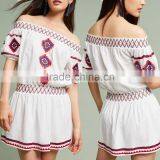 Fashion Ladies Off-The-Shoulder Embroidered Dress With Pictures New Model Girl Bohemian DressHSd5207 thumbnail-1
