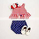 Summer Apparel Polka Dots Singlet And Bloomer Matching Clothes Wholesale thumbnail-3