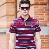 Summer new men's short sleeve stripes stamp T-shirt