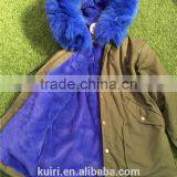 High Fashion Cold Winter Outwear 2016 New Natural Faux Fox Fur Lined Parka With Natural Big Size Raccoon Fur Collar Trim thumbnail-3