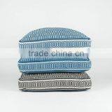 Navy Blue and Light Blue Geometric Square Dog Bed thumbnail-5