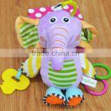 Cute Animal Small Bell Insert Baby Educational Plush Toys With Ring and Key thumbnail-3
