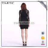 Factory Price Black Lace Long Sleeve Dress,short Sexy Cocktail Dress Patterns,black Lace Dress Long Sleeve thumbnail-5