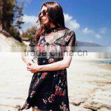 2017 New Trend Summer Dresses for Women Sexy Backless Perspective Printing Chiffon Beach Fashion Dresses thumbnail-6