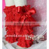 Girls Red Lace Petti Warmers With Red Bow LM2B2 thumbnail-1