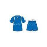 Blue Sublimated Soccer Jerseys and Shorts Football Team Uniforms Silk Screen Printing