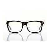 Black Round Cellulose Propionate Eyeglass Frames For Myopia Glasses , Classic Thin