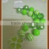 2014 Wholesale Cheap Jewelry Statement Necklace In Ireland Resin Flower Necklace For Toddler St. Patrick's Day