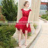HS1615 Sexy Red Knee Length Flower Applique Bridal Party Dress for Bridesmaid thumbnail-3