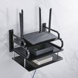 Black Small Three-layer Video Set Top Box Shelf Router Storage Bracket Wall Mounted