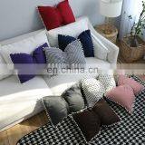 I@home INS Solid Color Striped Cute Ball Bow Pillow Bedside Sofa Pillow Cushion Cover With Core thumbnail-2