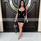 Women Clothing Rompers Bodysuit Top and Skirt Two Sexy Club Outfits Matching Velvet 2 Piece Sets thumbnail-5