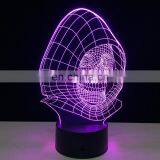 Halloween Wizard Skull 3D LED Night Light Action Figure 7 Colors Touch Table Decoration Light Optical Illusion Model thumbnail-6
