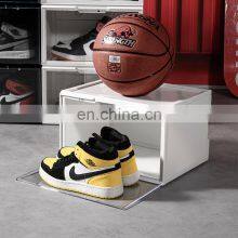 Clear Transparent Display Sound Control Stackable Acrylic Custom Sneaker Storage Logo Side Open Magnetic Led Shoe Box With Light thumbnail-5