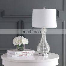 Modern Glam Luxury Table Lamps Crystal Glass Gold Metal White Tapered Drum Shade Decor thumbnail-4