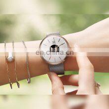 SHENGKE Casual Ladies Watch Simple Dial Stainless Steel Milanese Mesh Strap Quartz Movement Watches Alloy Case Wristwatch K0041L thumbnail-5