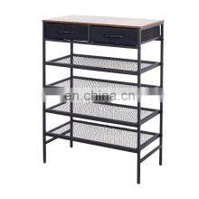 New Arrival Vintage Five-layer Entryway Doorway Shoes Storage Rack With Two Cloth Drawers As You Require thumbnail-1