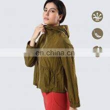 Ready To Ship Outdoor Fitness Wear Waterproof Rash Guard UV Protection Clothing Women Workout Running Sports Yoga Jacket thumbnail-1