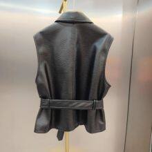 European High-end Song Jia Same Style Vest Waistband Lace-up Sheep Leather Jacket for Women Haining 2025 Spring and Autumn New Knives thumbnail-2
