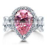 Wholesale Rhodium Plating Amethyst Diamond CZ Wedding Ring thumbnail-4