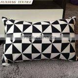 100% Cotton Printed Black and White Brief Style Geometric Cushion thumbnail-2
