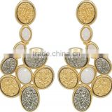 Earring with natural stone, GOLD PLATED