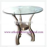 Coffee table/Breakfast table/Center table/Antique metal glass tables