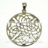 Large Round Celtic Knot Silver Pendant, Pn74 thumbnail-2