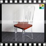 2016 Special Designed Transparent Clear Acrylic Restaurant Dining Chair With Wood Seat thumbnail-1