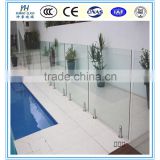 frameless glass balcony railing Swimming Pool double pane tempered glass railing