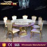 LED Round Golden Wedding Table , Dubai Wedding Round Table , Wholesale Wedding Banquet Table
