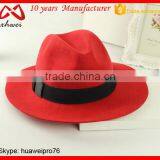 Multi-colors Cheap Plain Blank Wide Brim Wool Felt Fedora Hat Fashion Custom thumbnail-2