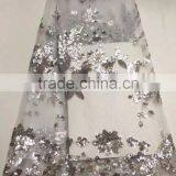 CL60071 New Arriva Fast Delivery Tulle Emboridery Lace With Sequins ,wholesale French Lace Fabric for Ladies thumbnail-3