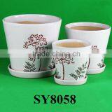 Glazed Pots for Indoor Ceramic Sky Blue Flower Pots thumbnail-4