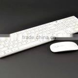 Top Sale Super Slim White Wireless Keyboard and Mouse Combos With Ergonomic Design KM-805