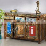 ANTIQUE RECYCLE WOOD FURNITURE WOOD SIDE BOARD thumbnail-2