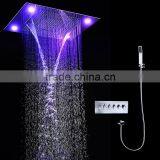 Hydro Power Led Shower Sets Rainfall Color Changing Shower Square 304 Sus Bathroom Accessories Embeded Ceiling Hand Shower Head thumbnail-1