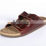 leather upper and straw outsole flip flop outdoor fashion