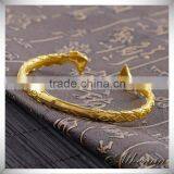 18K Gold New Design Human Head Design Charm Cuff Bangle thumbnail-2