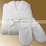 High quality white colored cotton towel robe set