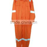 100% Cotton Coveralls 260-265gsm with printing for southeast Asia market, reflective stripe coverall